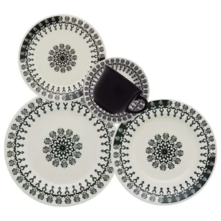 Aparelho De Jantar E Chá 20 Peças Folk Jogo de Pratos e Xícaras Biona Oxford em Oferta na Shopee