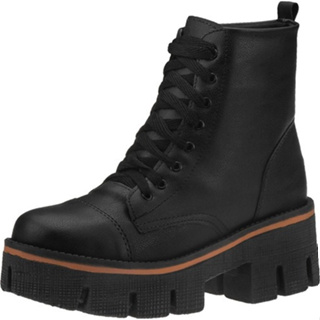 Bota Coturno Salto Tratorado Feminino Moda Blogueira Confortável 400