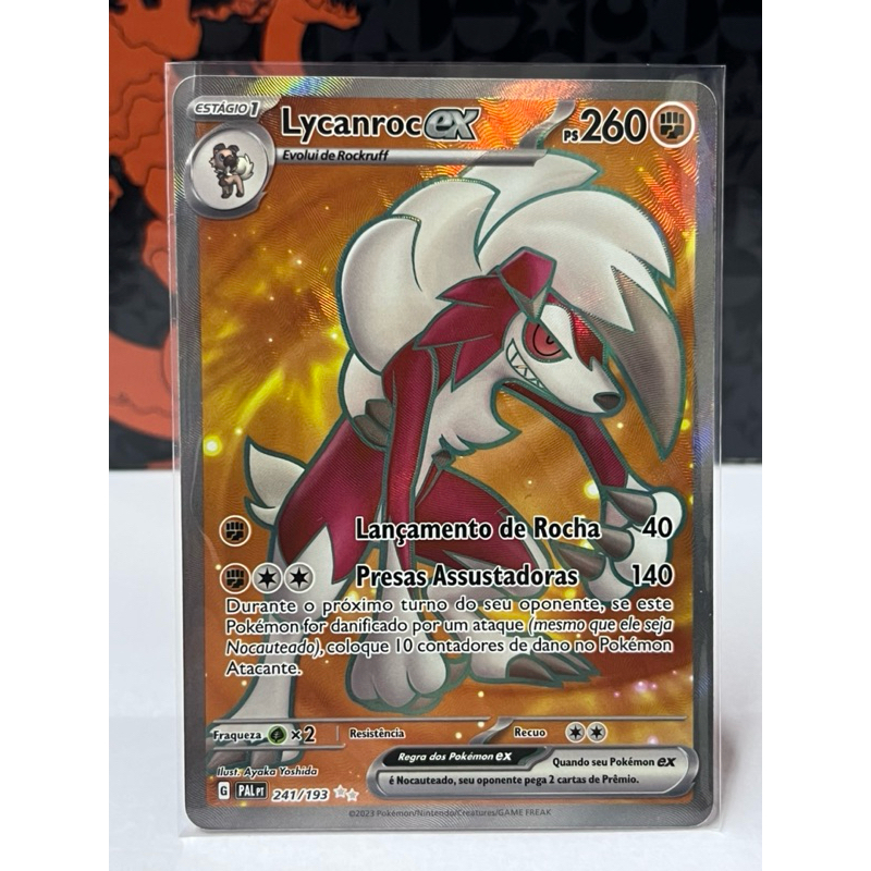 Carta Pokémon Lycanroc EX + Rockruff | Shopee Brasil
