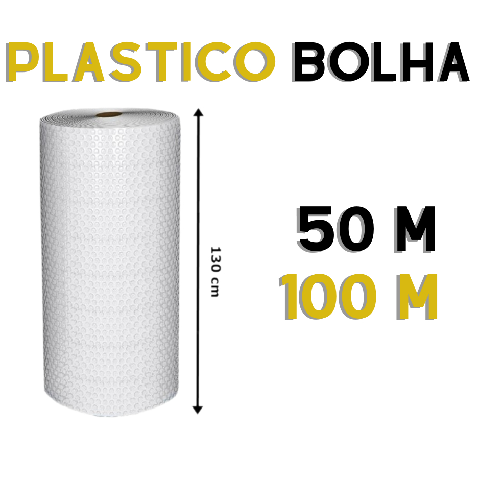 Bobina Plástico Bolha - Proteção na mudança 130 cm c/ 25 micras Resistente