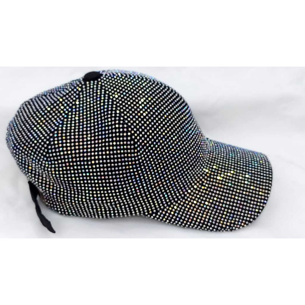 Boné Preto com Brilho Strass