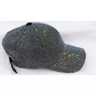 Boné Preto com Brilho Strass