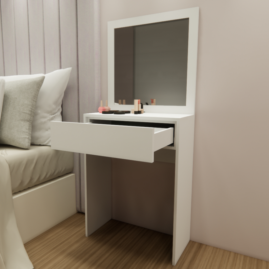 Penteadeira com Gaveta e com Espelho 50cm x 50cm material em 100%MDF
