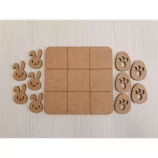 5 Jogos da velha Pascoa Ovo Coelho em MDF 10cm tabuleiro brinquedo presente lembrancinha kit em Oferta na Shopee