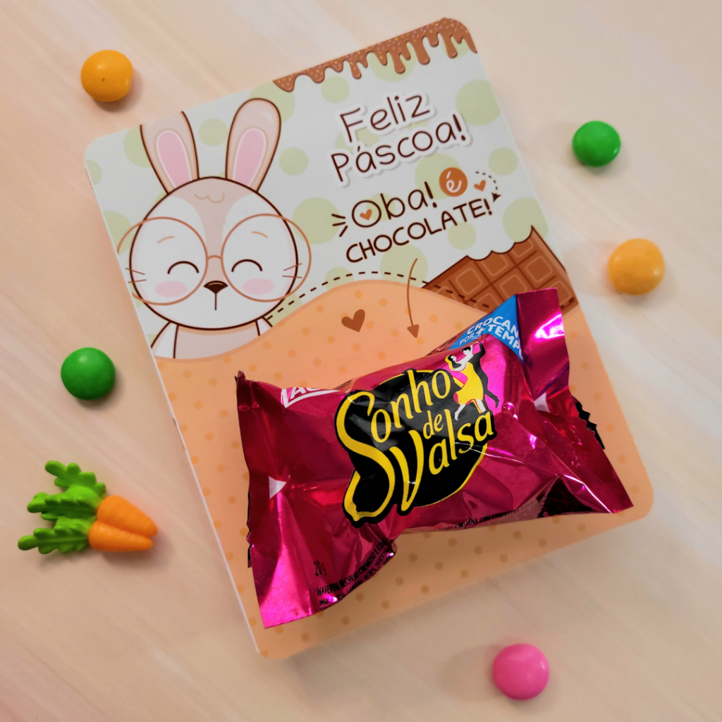 Cartão de Páscoa para bombom - 20 unidades