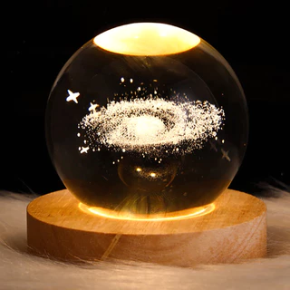 Luminária Para Quarto 3d Bola De Cristal GALAXIA /SISTEMA SOLAR Brilhantes USB luminarias