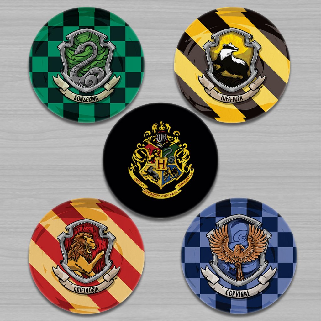 Kit Porta Copos Emborrachados - HARRY POTTER HOGWARTS SONSERINA GRIFINORIA LUFA-LUFA E CORVINAL