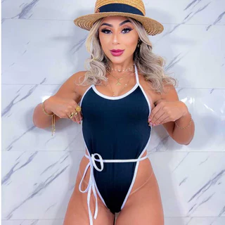 Body Maiô Feminino Suplex Cavado Costa Nua Bicolor