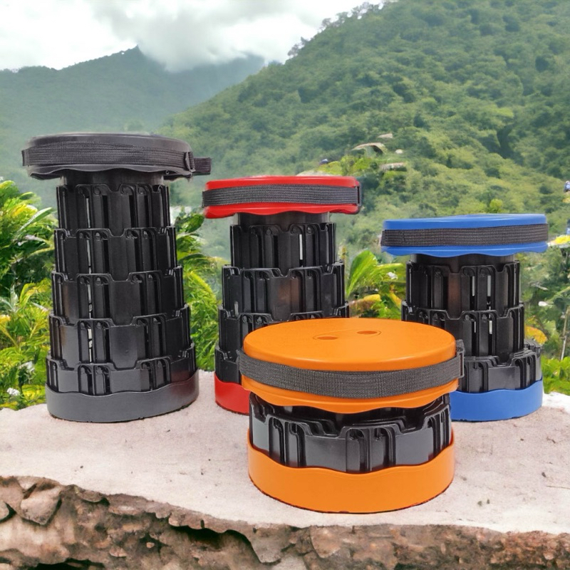 Banqueta Banco Retrátil Portátil com Alça Telescópica Banquinho Dobrável Ajustável Pesca Camping Caminhada