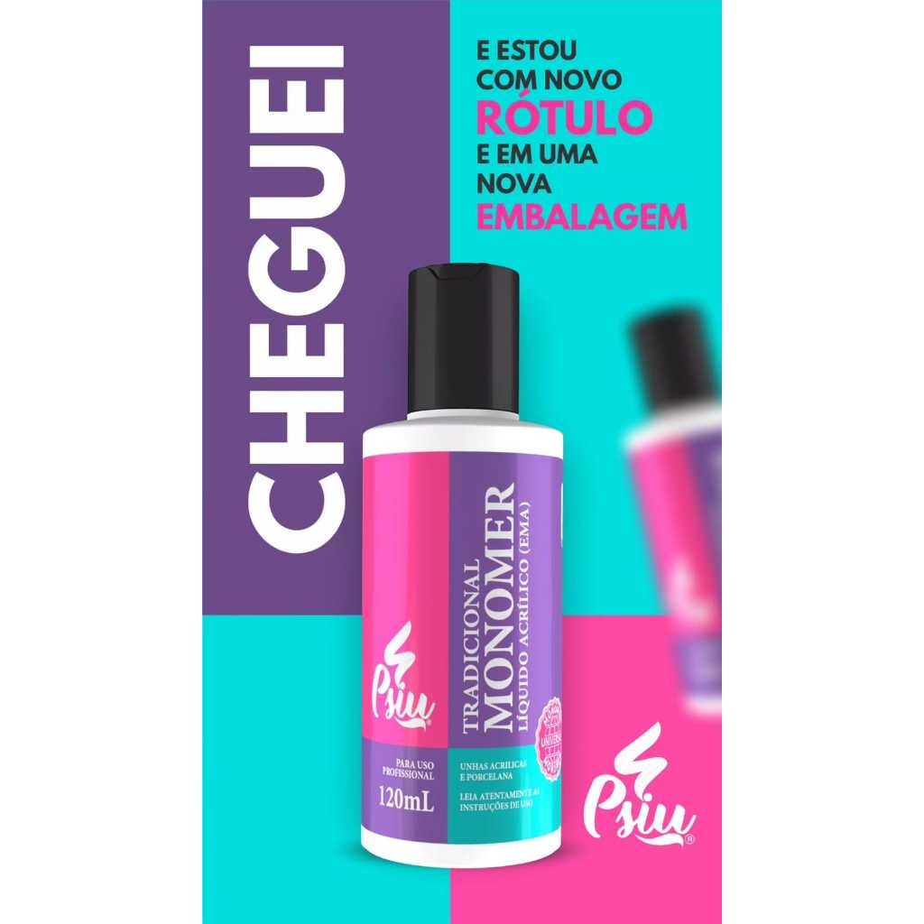 Psiu Monomer Líquido Acrílico 120ml | Shopee Brasil