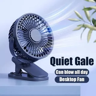 Ventilador Portátil USB Com Clipe, ideal para Grows Indor, Gira 360 Graus