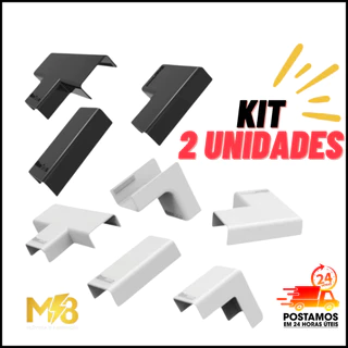 Kit 2 Sistema X Cotovelo, Luva , Te Branco ou Preto 20x10mm Para Canaleta