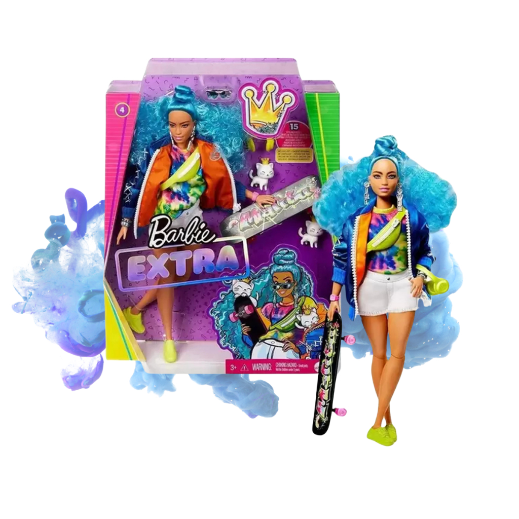 Boneca Barbie Morena Cabelo Azul Sarda Pet Presente Menina | Shopee Brasil