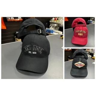 Boné Aba Curva 100% Algodão Com Regulagem NY New York Las Vegas Barcelona Unissex Masculino Feminino
