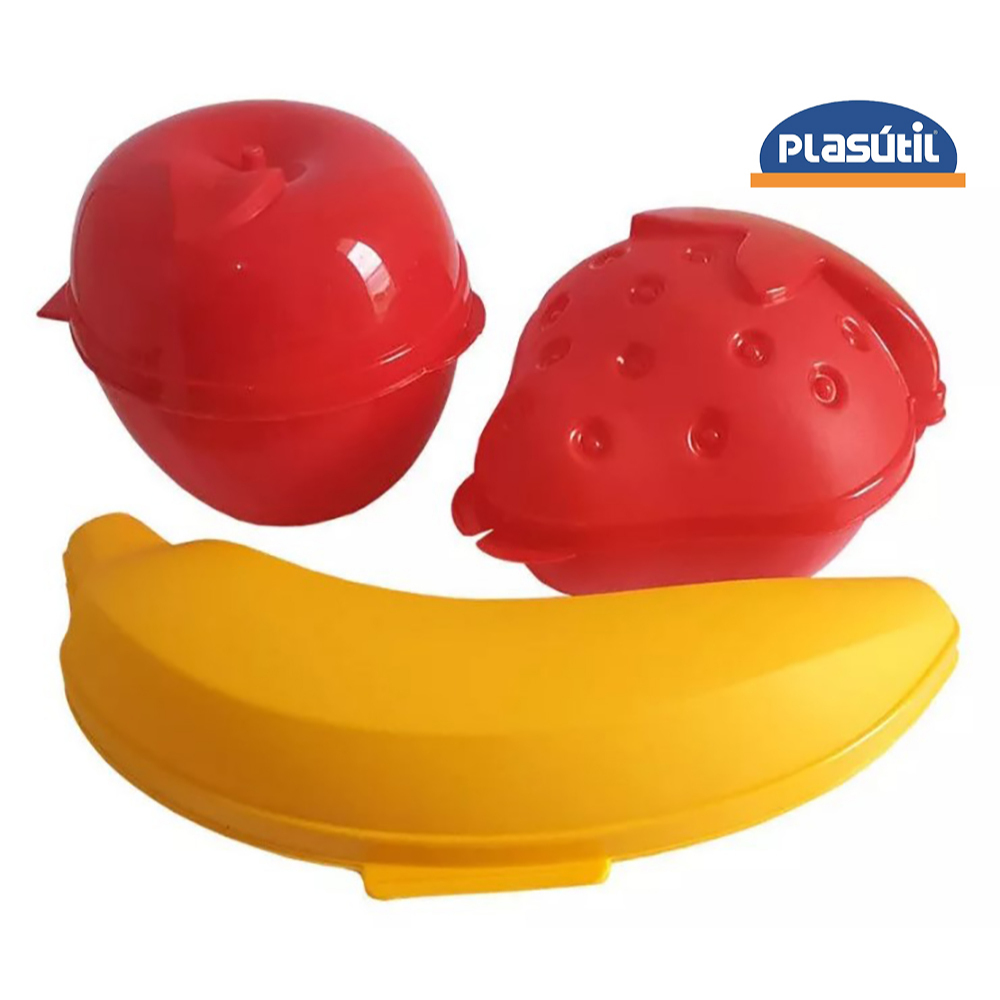 KIT Porta Metade Frutas maça morango banana - Plasútil