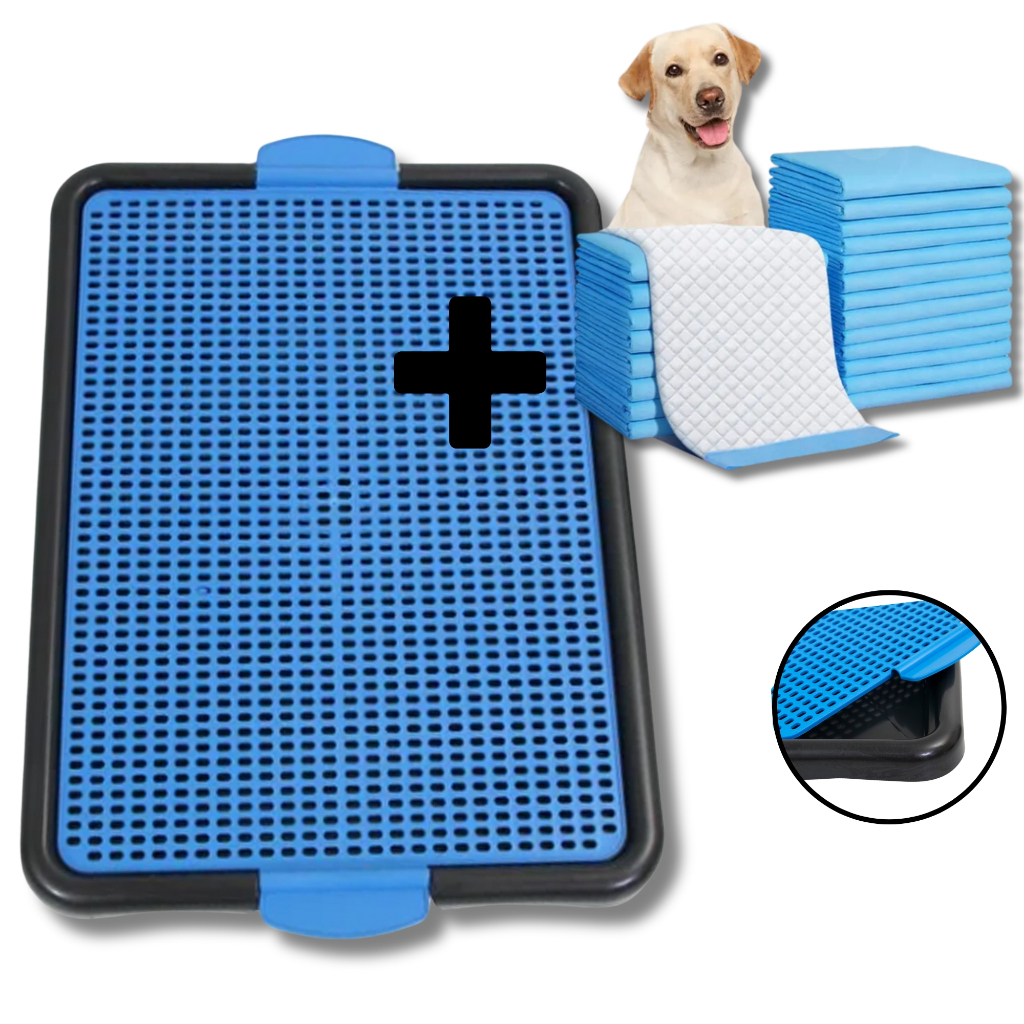 Kit Sanitário Canino + Tapete Higiênico Para Cachorro Higiene Canina Limpeza Praticidade Reduz Odores