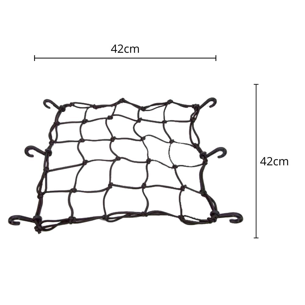 Rede Elástica Aranha Moto Bagageiro Capacete 42x42Cm