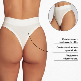 Kit 5 Calcinhas Cós Alto Micromodal Feminina Alta Qualidade