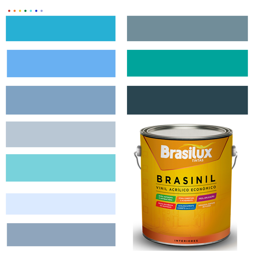 Tinta Parede Acrílica 3,2l Antimofo Brasinil Cor Azul Melodia