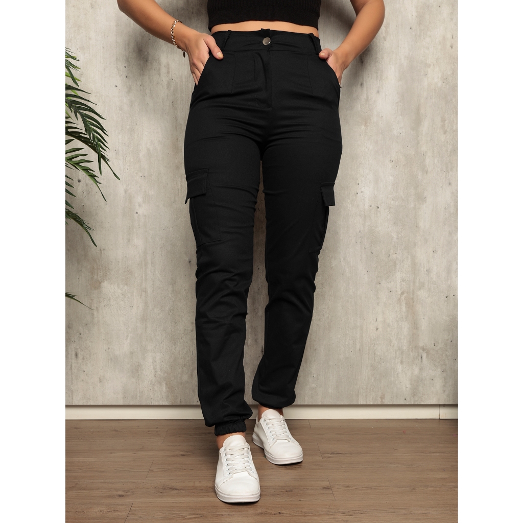 Cargo CalÃ§a Jogger Feminina Com Bolso Kit Calças Feminina Jogger