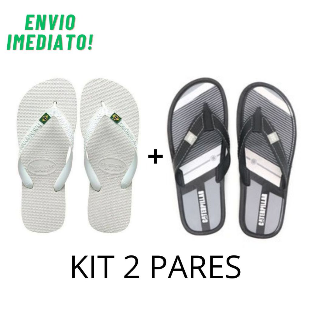 Kit Pares Chinelo Caterpillar E Havainas Macio e Confort