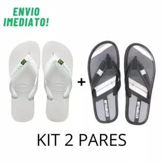 Kit Pares Chinelo Caterpillar E Havainas Macio e Confort