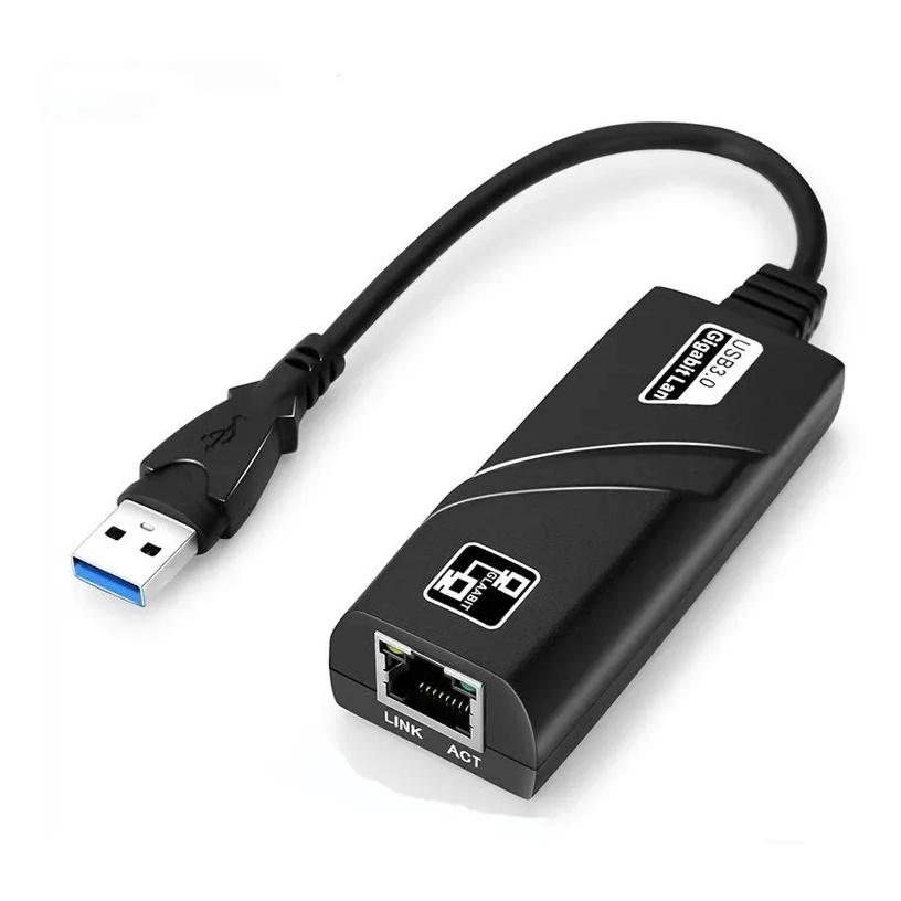 Adaptador Ethernet Usb 3.0 Rede Gigabit Rj45 10/100/1000 cabo