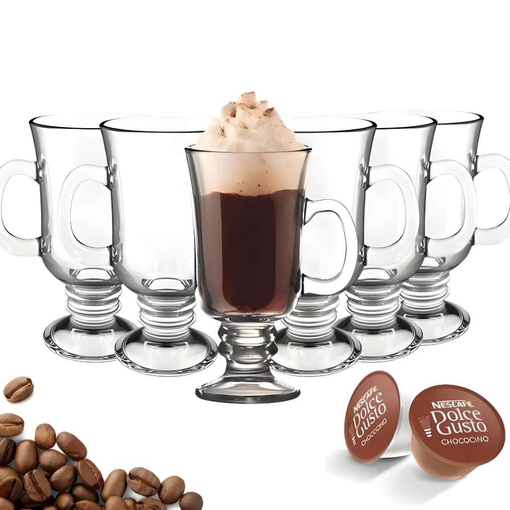 Xicara De Café Dolce Gusto Taça Copo Caneca de Vidro Cappuccino 120ml