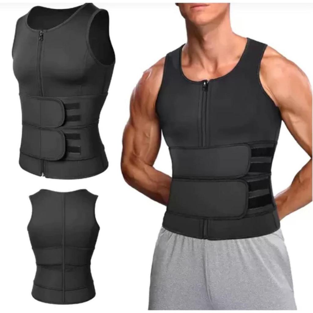 Regata Masculina Queima Gorduras Barriga Camiseta Cinta Lombar Reforçada Abdominal Para Costas Masculino