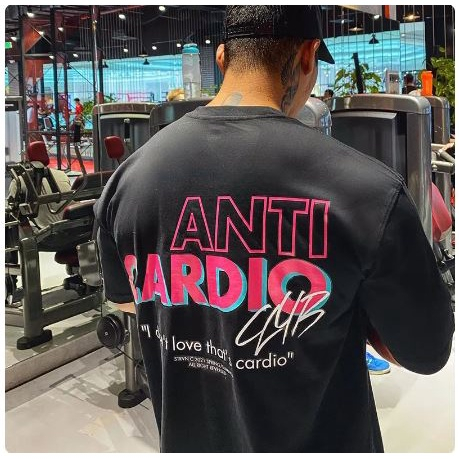 Camiseta oversized not cardio maromba academia treino estampado 100% Algodão Novo