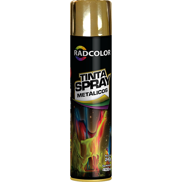 TINTA SPRAY DOURADO METÁLICO BRILHANTE GOLD METALLIC OURO USO GERAL E ...