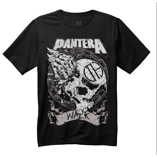 Camiseta preta Pantera rock walk 100% algodão Red Rock