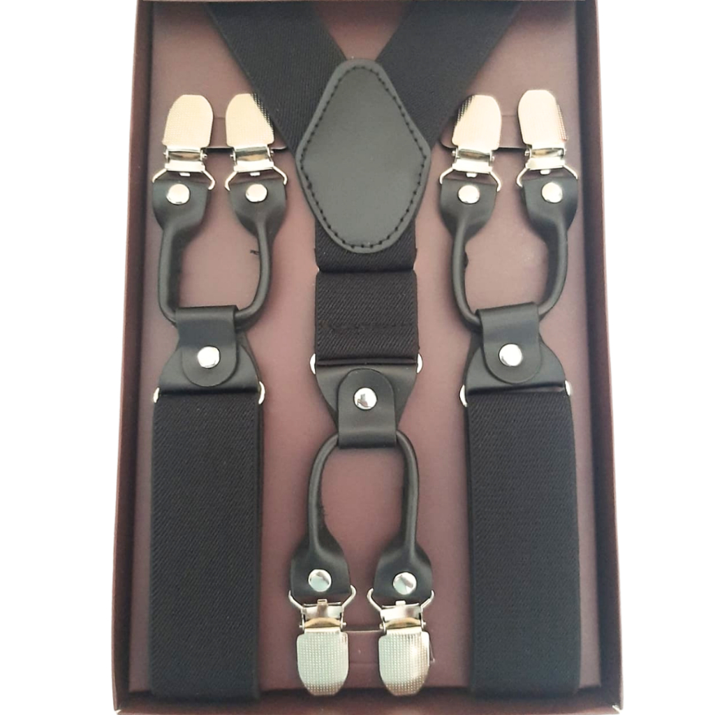Suspensório Largo Luxo Couro Clássico Masculino 6 Garras | Shopee Brasil