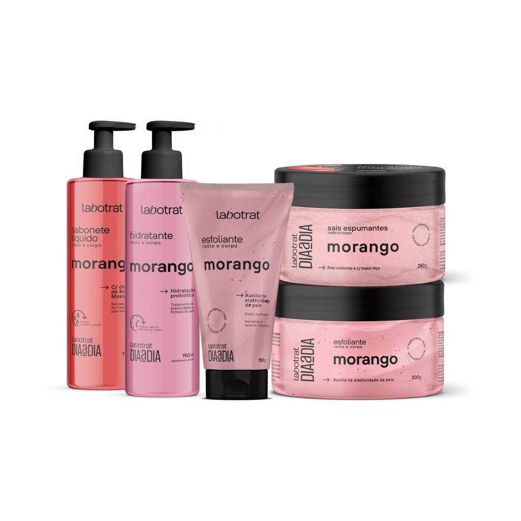 Kit Dia a Dia Morango 5 Itens Linha Dia a Dia Labotrat | Shopee Brasil