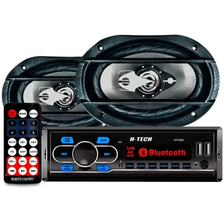 Kit Som Radio Mp3 Bluetooth + 2 Kit Alto Falante 6x9 200w