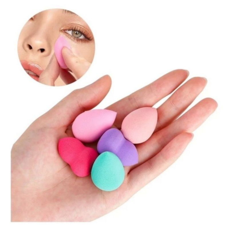 Kit 12 Mini Esponjas Para Maquiagem-Cantos-Olho-Boca-Nariz