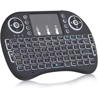 Mini Teclado Controle Usb Touchpad Smart Tv Box Pc Ps3 Led Cor do teclado Preto