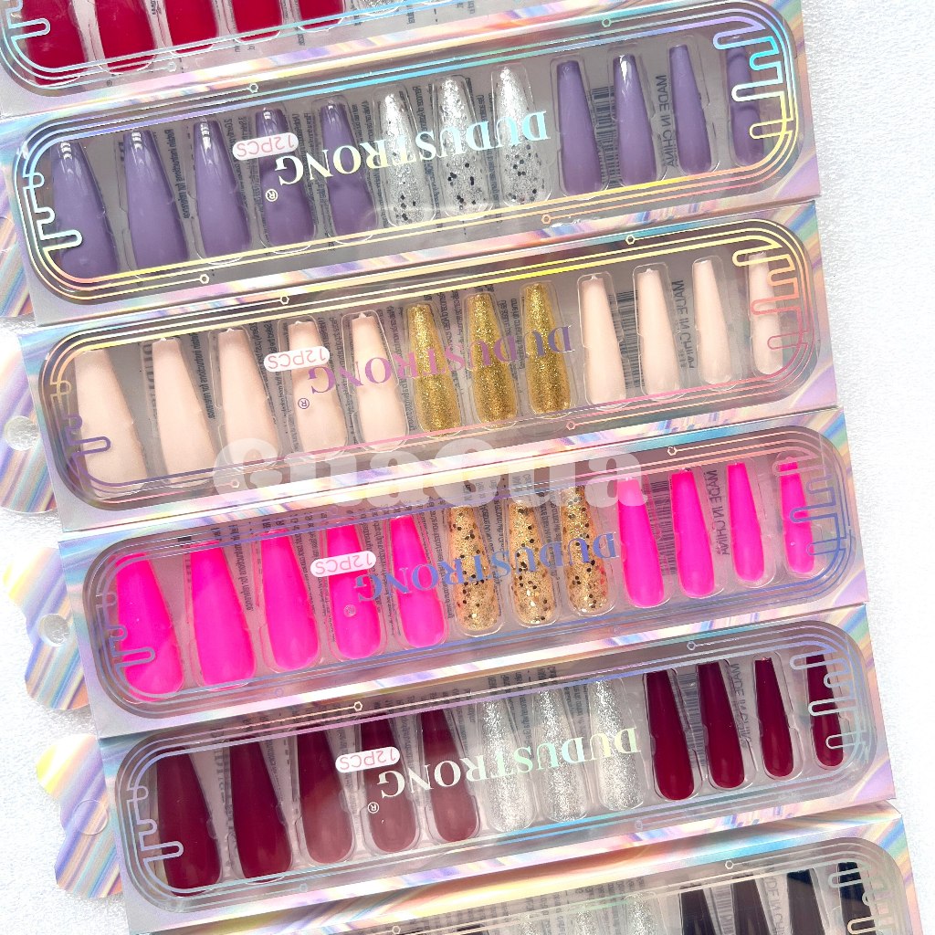12pçs unhas postiça realista enviar aleatório /12pçs Unhas Postiças ...