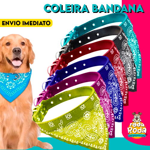 Coleira para Cachorro Bandana Cachorros De Pequeno Médio Porte Diversos Tamanhos e Cores