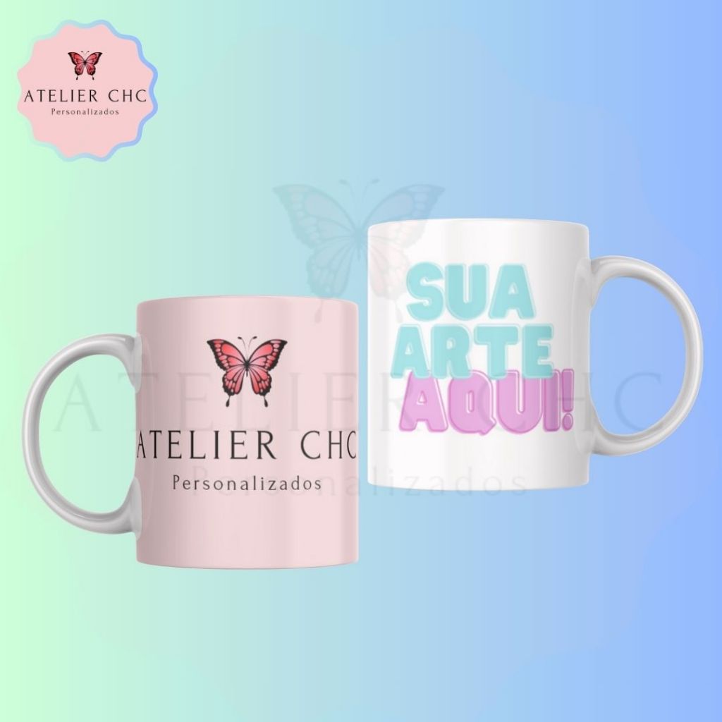 Caneca branca personalizada (sua arte aqui - frente e verso)