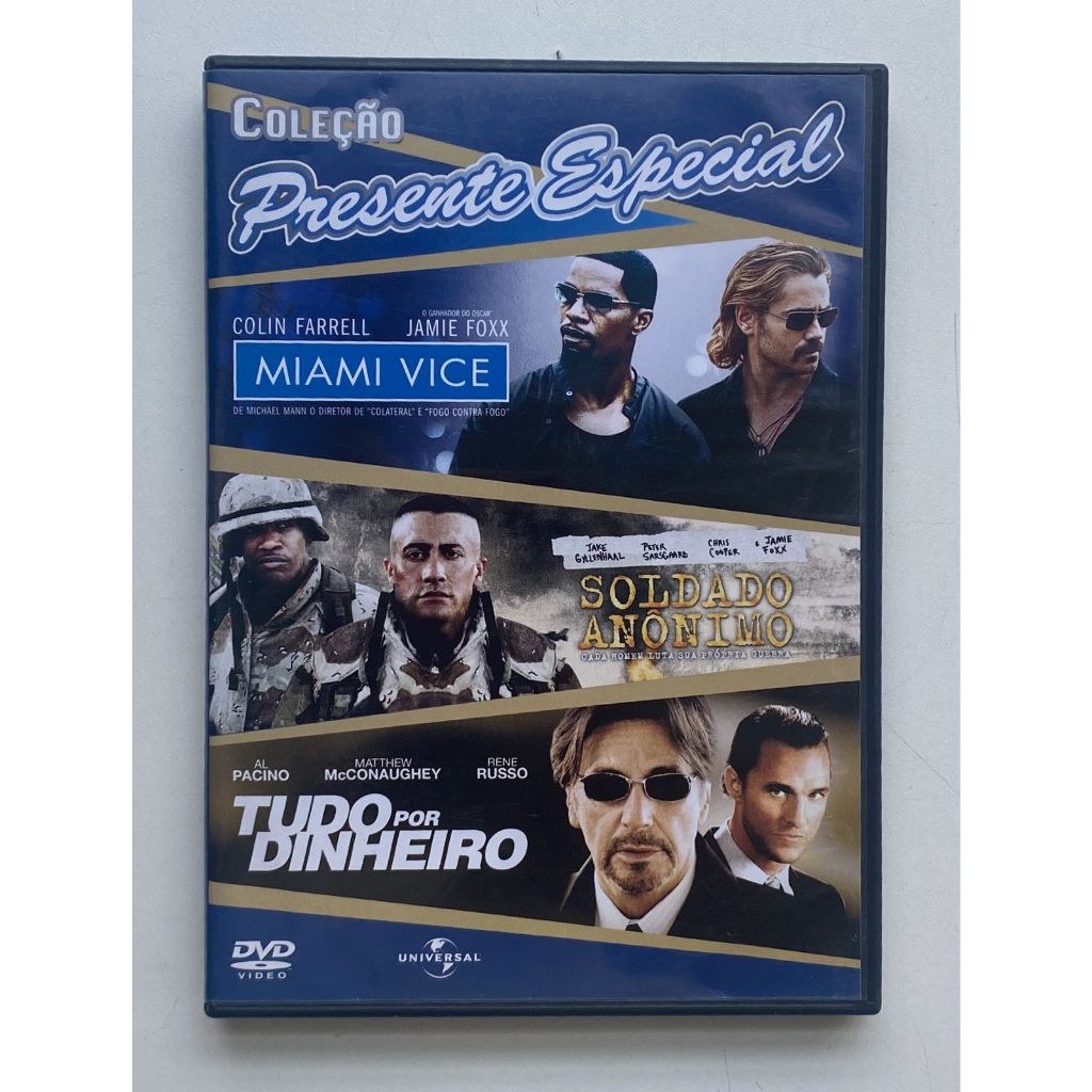 DVD Triplo Original Miami Vice Soldado An nimo Tudo Por Dinheiro