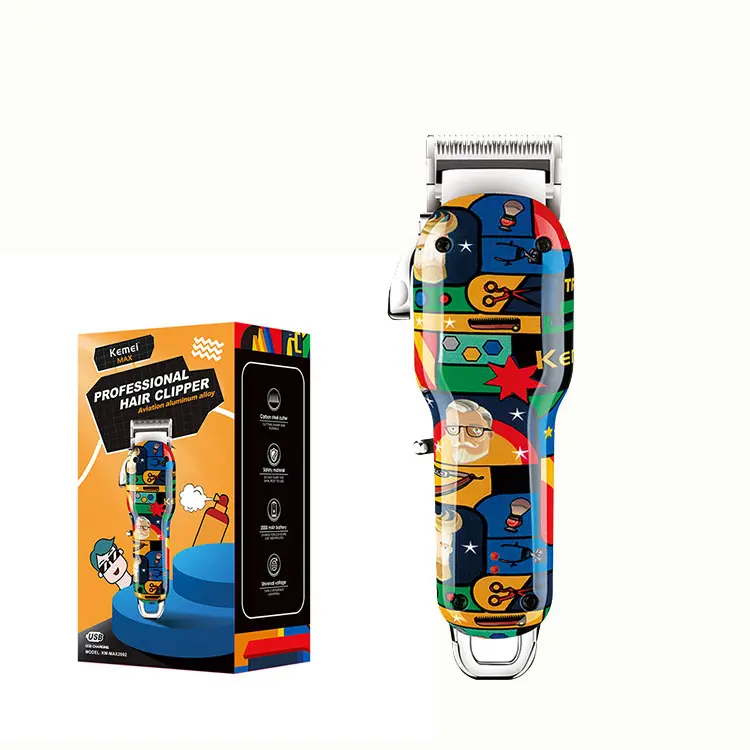 Maquina de Cortar Cabelo Kemei Max-2092 Profissional Grafites