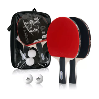 Kit 2 Raquetes + 2 Bolinhas De Tênis De Mesa Loki K1000