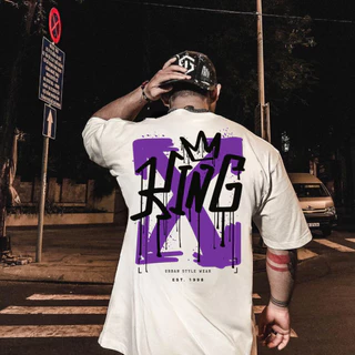 Camiseta Masculina oversized Streetwear moda fitness anti cardio king lançamento academia treino Musculação