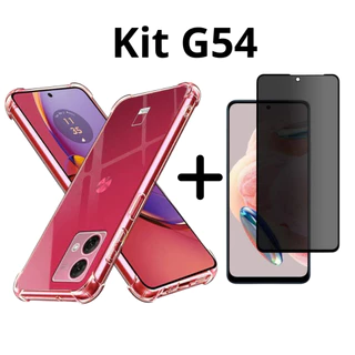 Película de Privacidade G54 + Capa Anti-impacto Super Proteção Moto G54