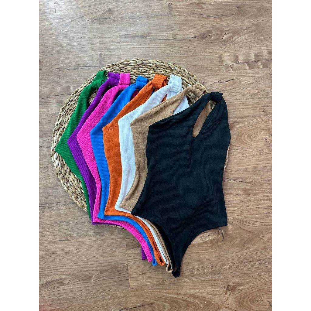 Body Feminino Anarruga Atoalhado Mula Manca Alça Grossa Decote sem Bojo