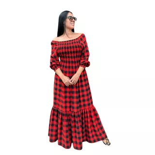 Vestido Xadrez Tendência 2024