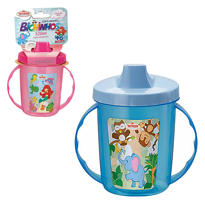 Copo Infantil com Bico Anatômico 320 Ml Grande Seguro Livre De Bpa