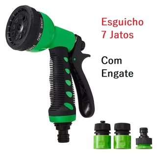 Esguicho Mangueira De Jardim De Múltiplos Tipos De Jato Com 7 Funções Esguicho com Engate Rápido Esguicho Regulável Bico Ponteira