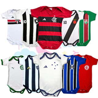 Body bebê Times 2 - temáticos, mêsversário e personagens - 100% algodão Escolha o modelo
